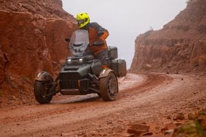 Taking care of business, with an extra wheel in front!