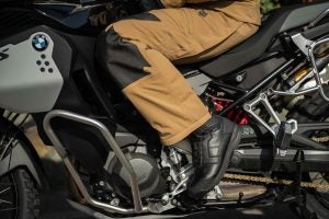 The new Fox Defend adventure boots are not tall like their MX and enduro boots. Photo: Fox