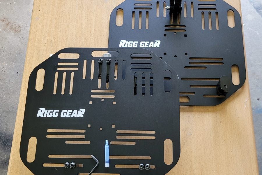 The quick-release plates are thin and lightweight, adding no real bulk or weight to your bike. Everything you need to put these together is included, which isn't much, because they're simple: A few hex-head fasteners and a key, some threadlocker, and a half-dozen mounting clamps, plus the plates themselves. Photo: Zac Kurylyk